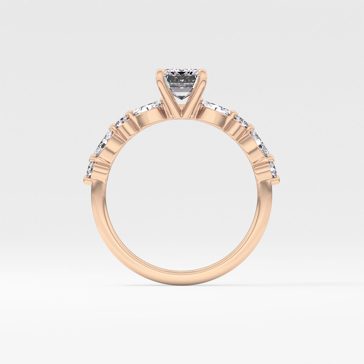 Emerald Pave Lab Grown Diamond Engagement Ring