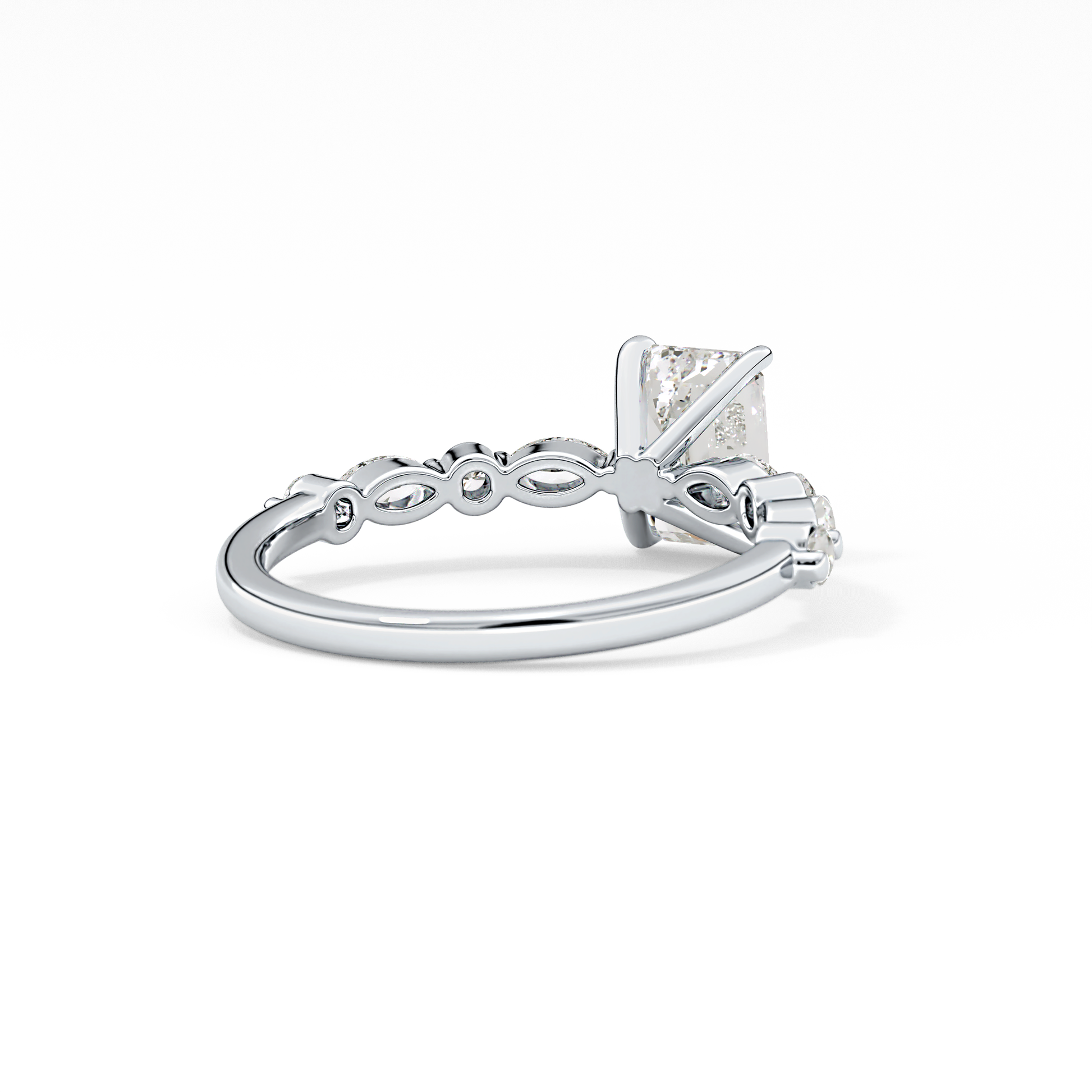 Emerald Pave Lab Grown Diamond Engagement Ring