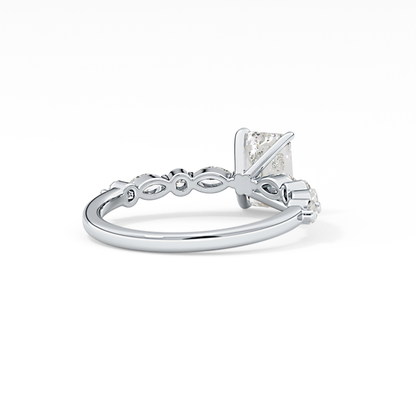 Emerald Pave Lab Grown Diamond Engagement Ring