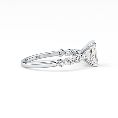 Emerald Pave Lab Grown Diamond Engagement Ring