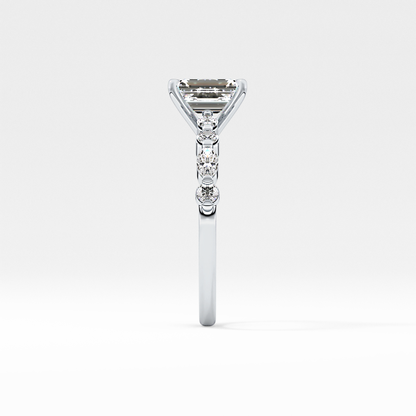 Emerald Pave Lab Grown Diamond Engagement Ring