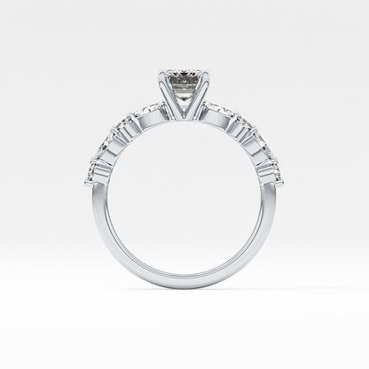 Emerald Pave Lab Grown Diamond Engagement Ring
