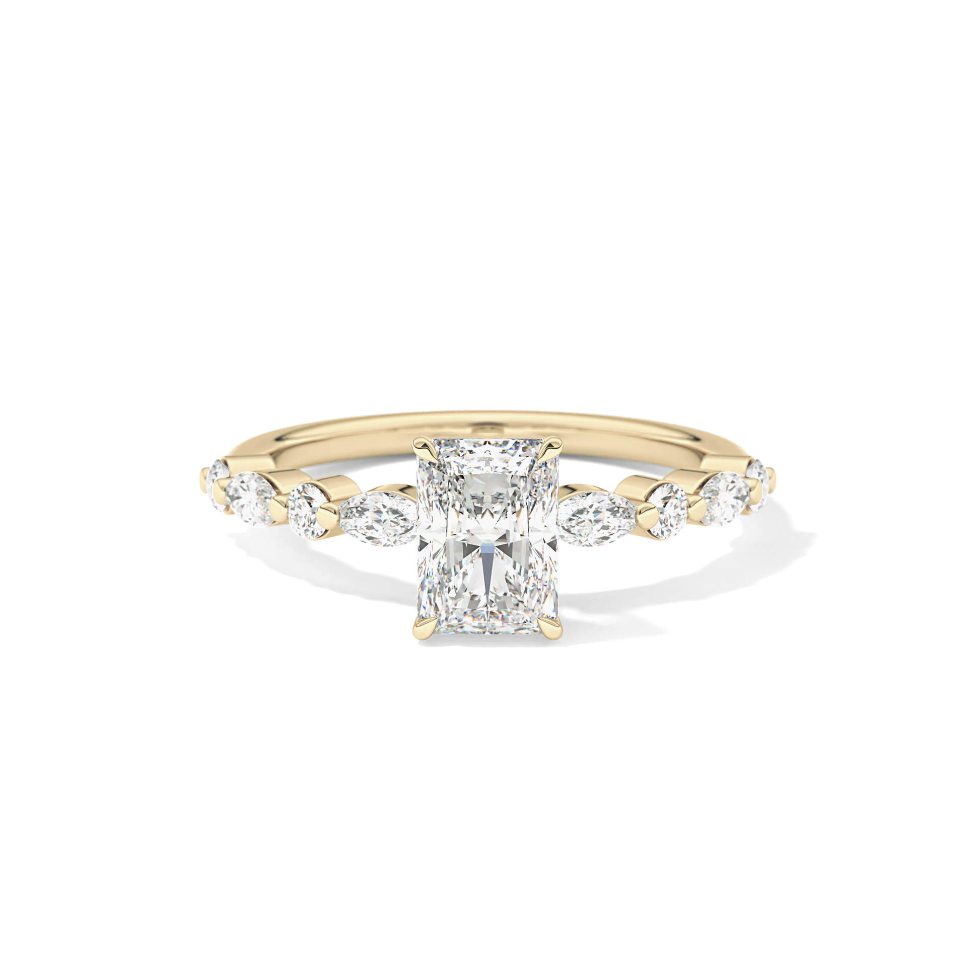 Radiant Pave Lab Grown Diamond Engagement Ring
