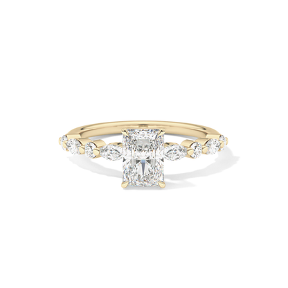 Radiant Pave Lab Grown Diamond Engagement Ring