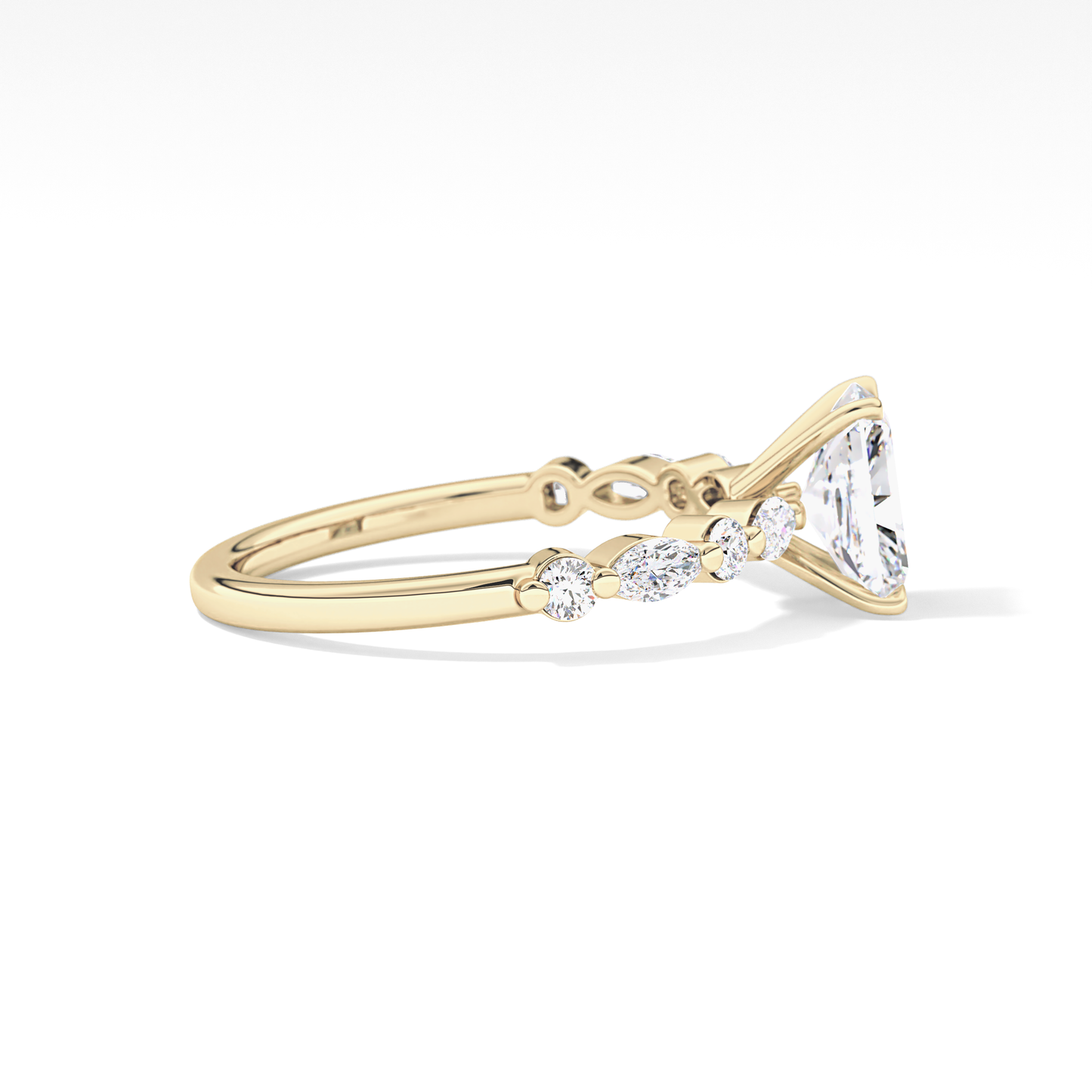 Radiant Pave Lab Grown Diamond Engagement Ring