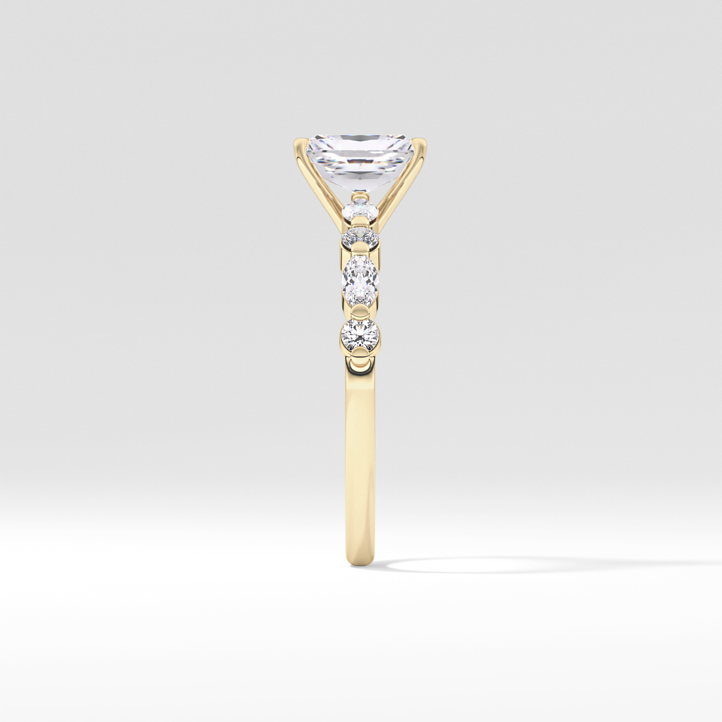 Radiant Pave Lab Grown Diamond Engagement Ring