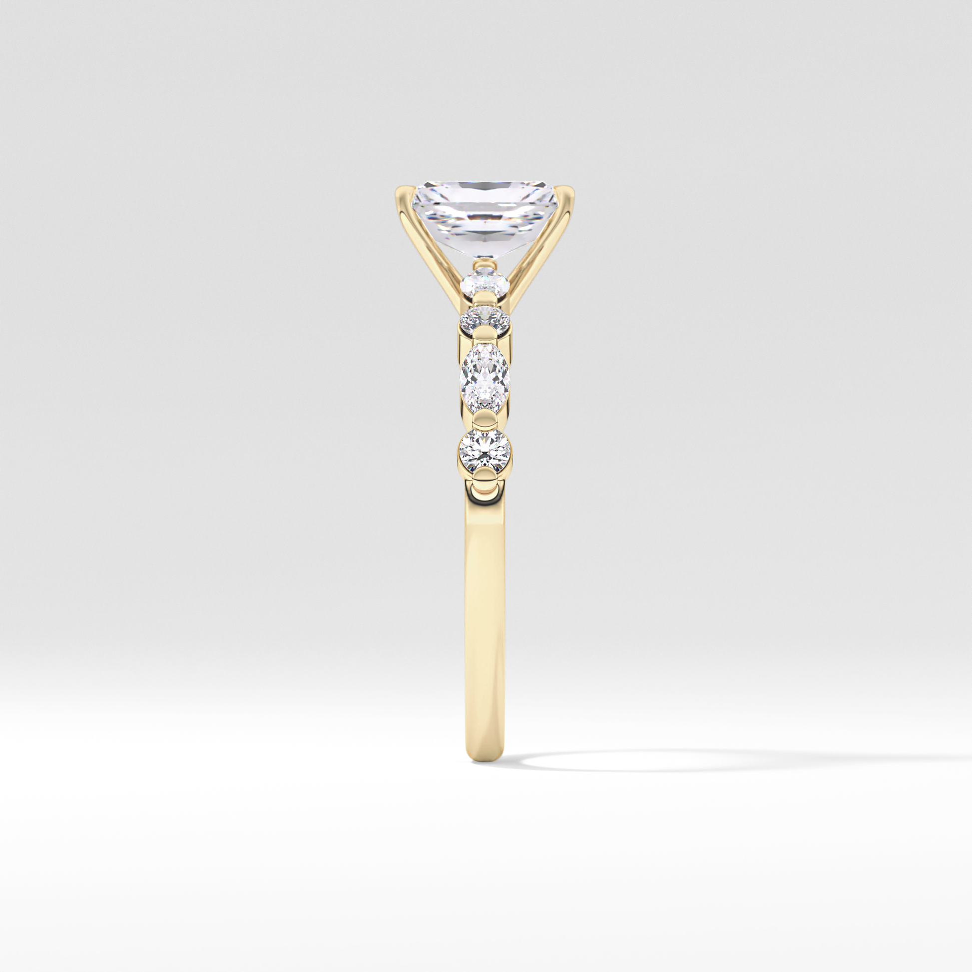 Radiant Pave Lab Grown Diamond Engagement Ring
