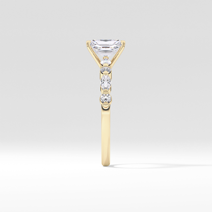 Radiant Pave Lab Grown Diamond Engagement Ring