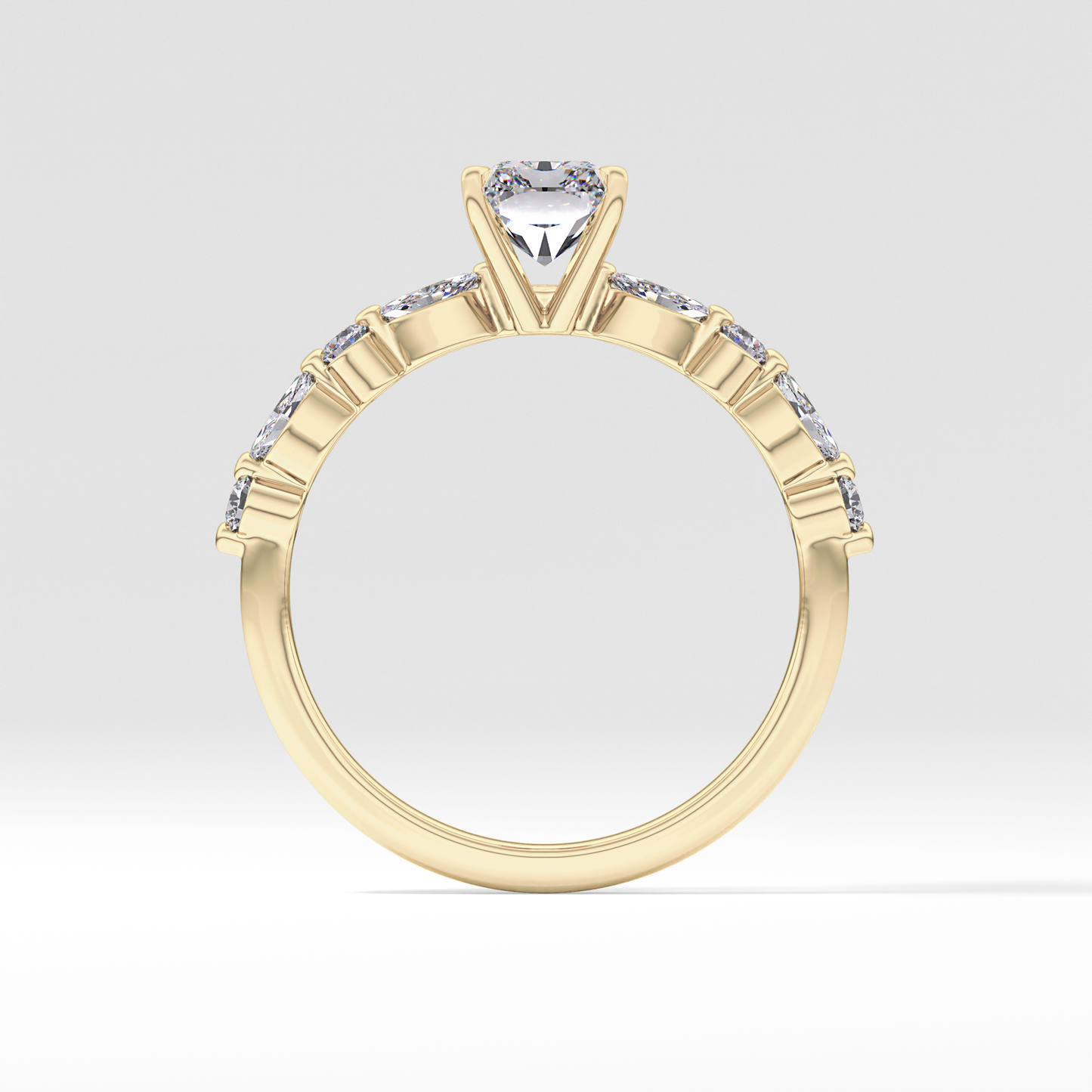 Radiant Pave Lab Grown Diamond Engagement Ring