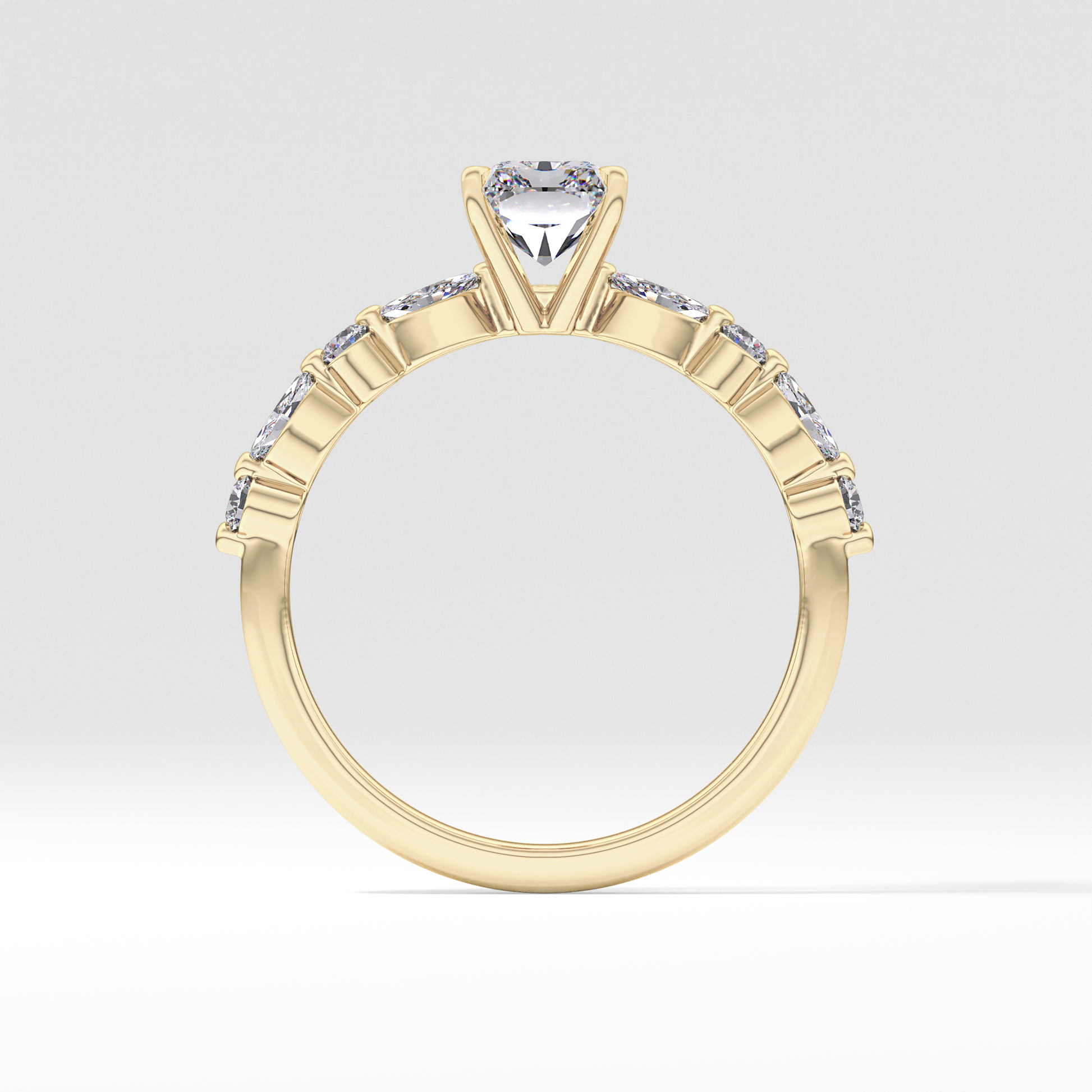 Radiant Pave Lab Grown Diamond Engagement Ring