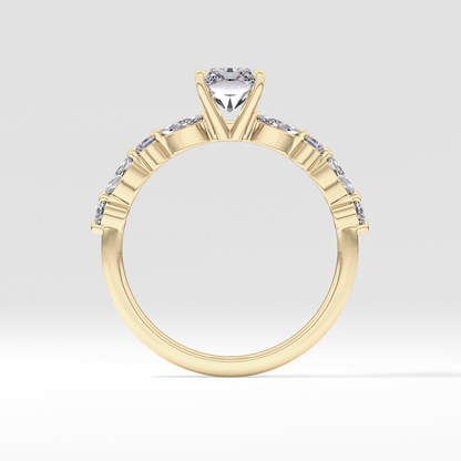 Radiant Pave Lab Grown Diamond Engagement Ring