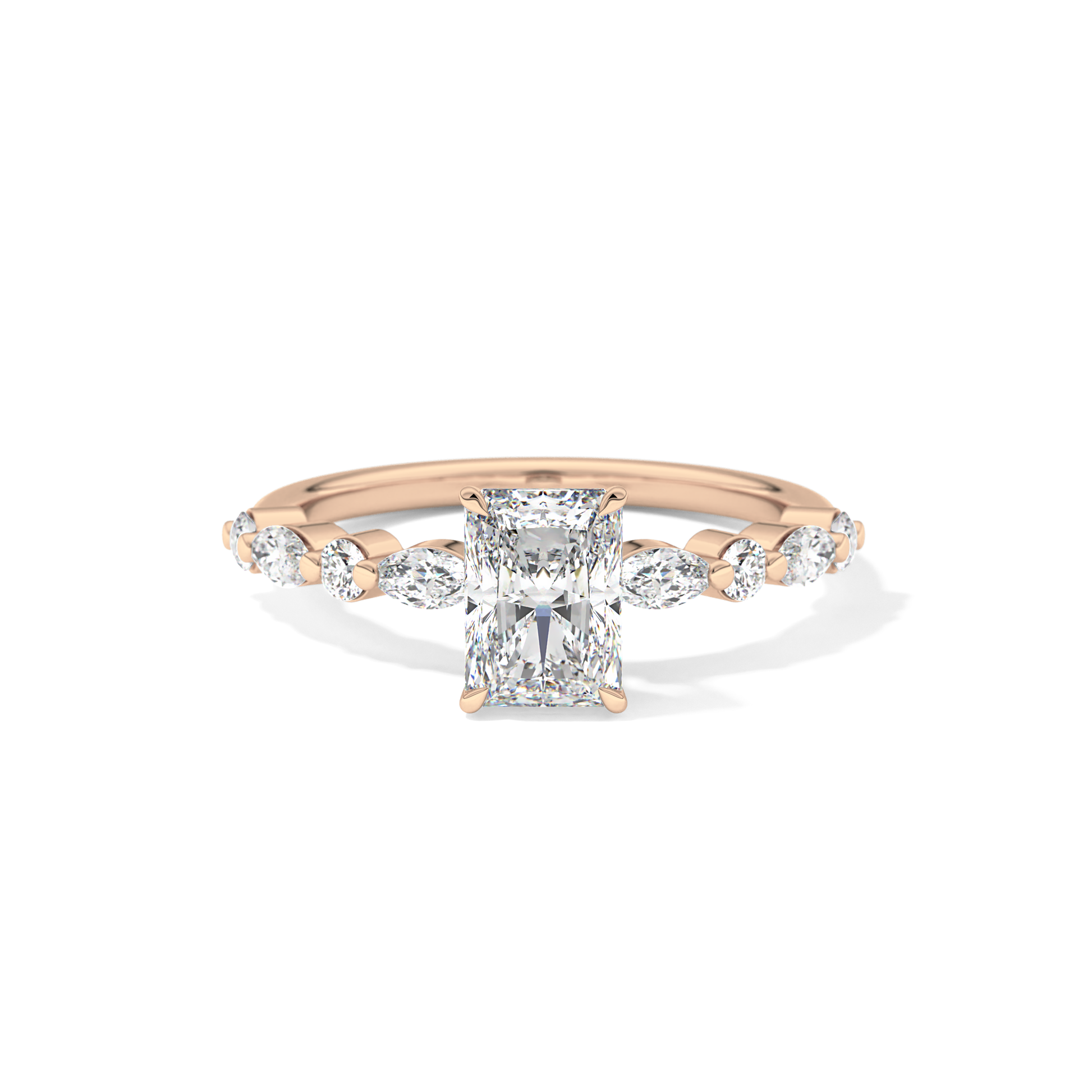 Radiant Pave Lab Grown Diamond Engagement Ring