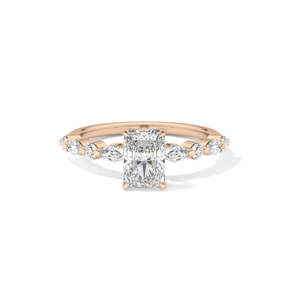 Radiant Pave Lab Grown Diamond Engagement Ring