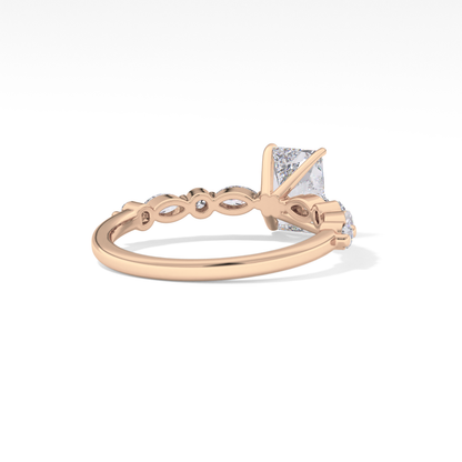 Radiant Pave Lab Grown Diamond Engagement Ring