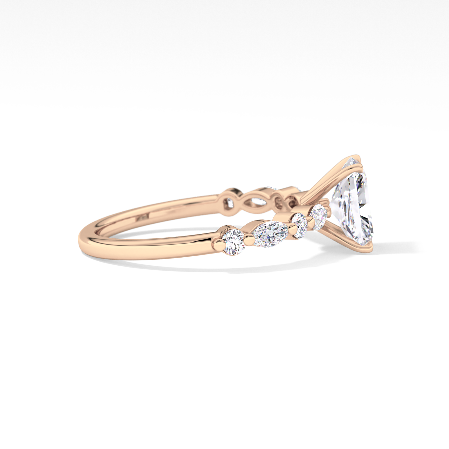 Radiant Pave Lab Grown Diamond Engagement Ring