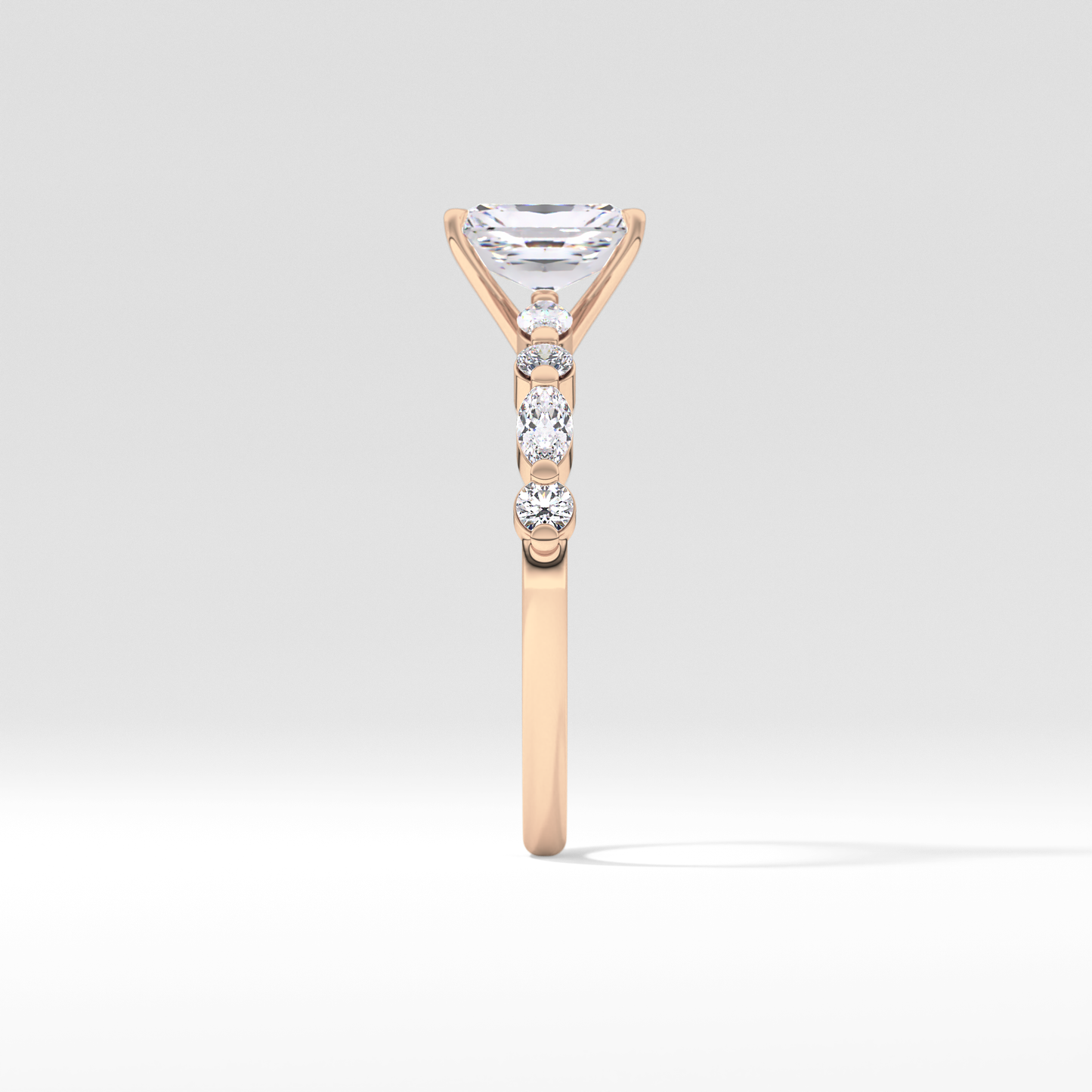 Radiant Pave Lab Grown Diamond Engagement Ring