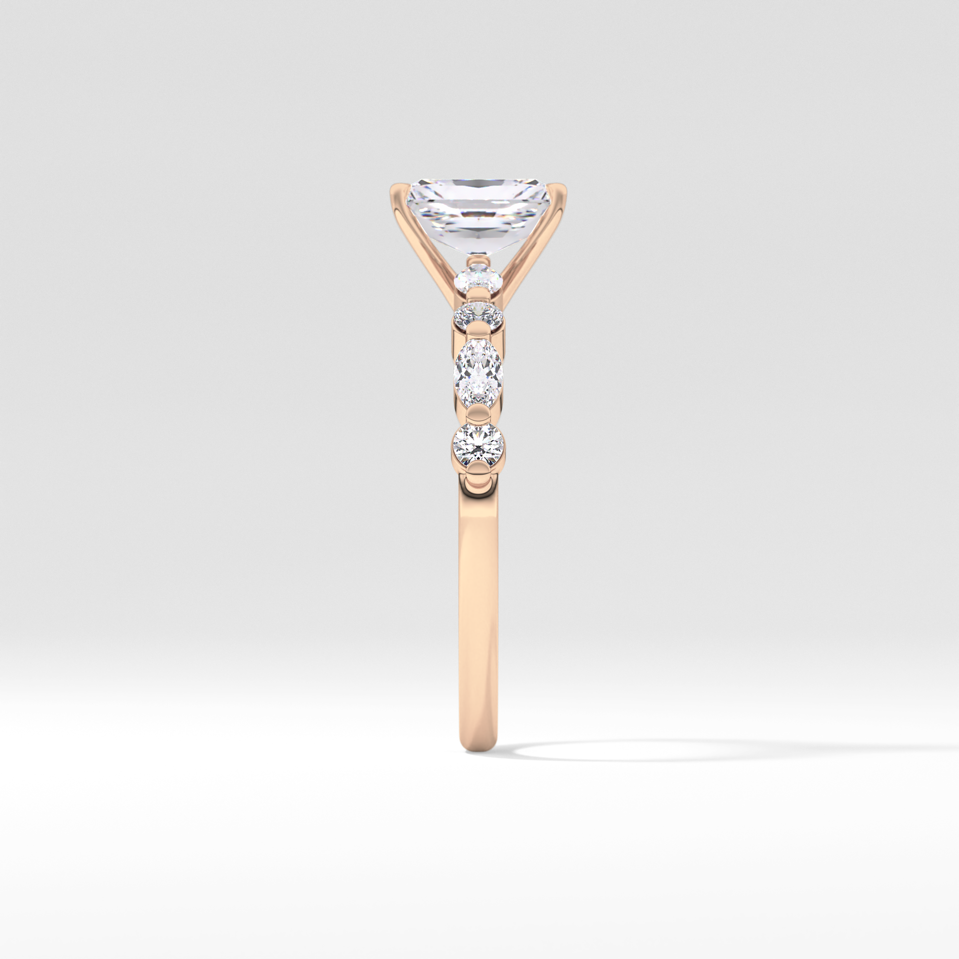 Radiant Pave Lab Grown Diamond Engagement Ring