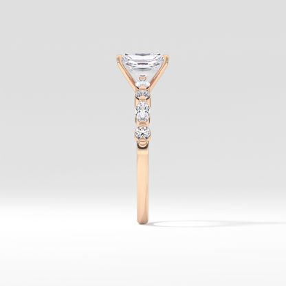 Radiant Pave Lab Grown Diamond Engagement Ring