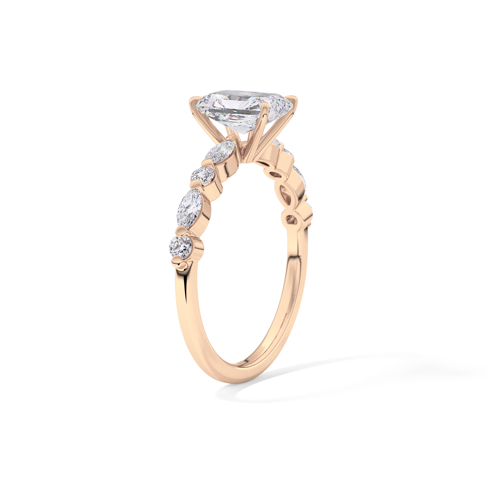 Radiant Pave Lab Grown Diamond Engagement Ring