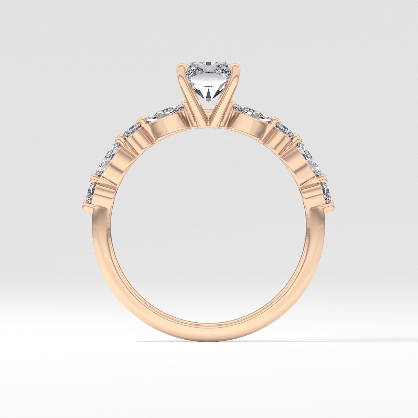 Radiant Pave Lab Grown Diamond Engagement Ring