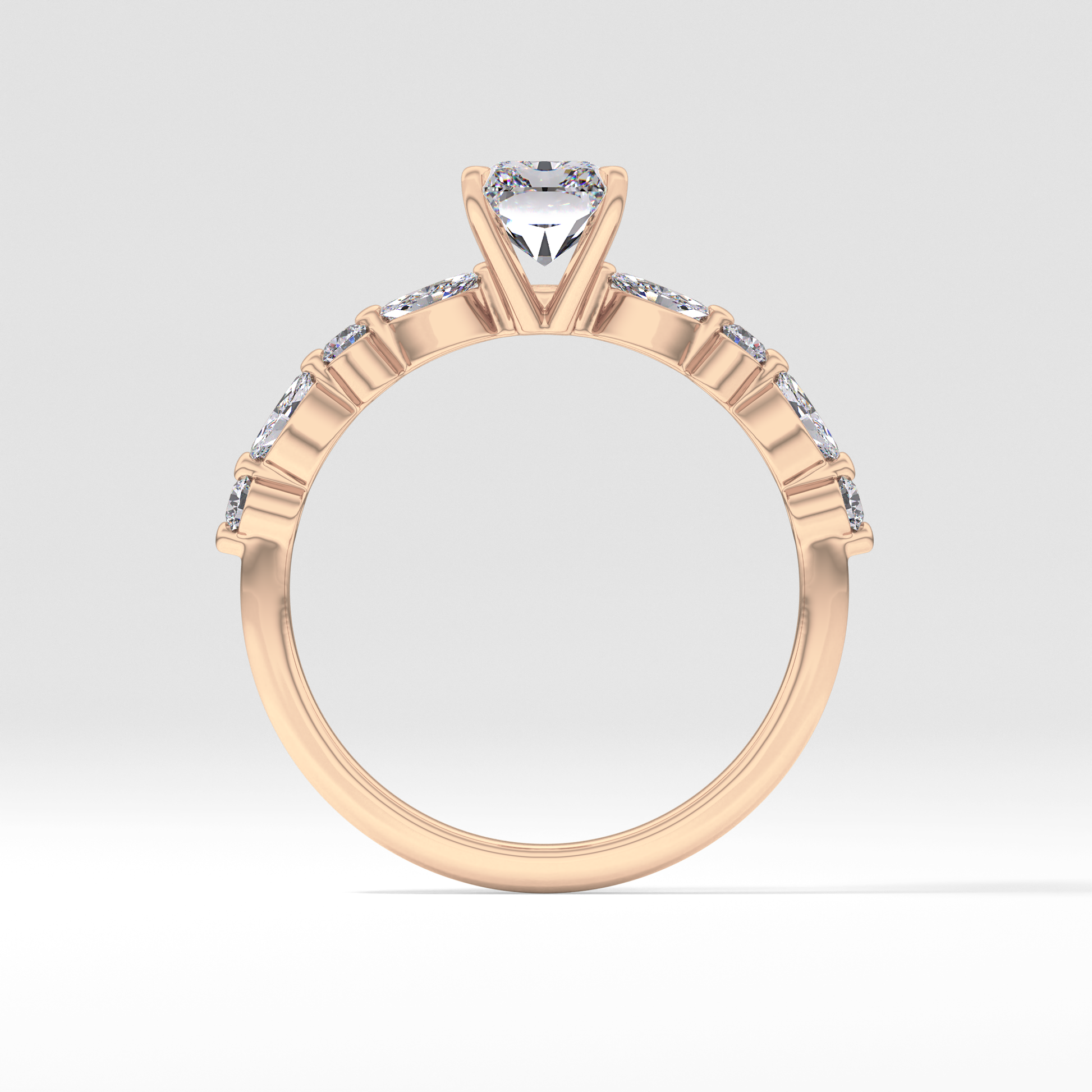 Radiant Pave Lab Grown Diamond Engagement Ring