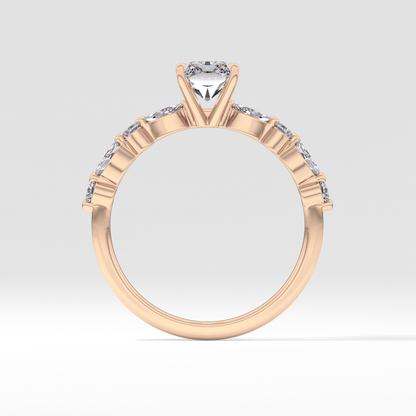 Radiant Pave Lab Grown Diamond Engagement Ring