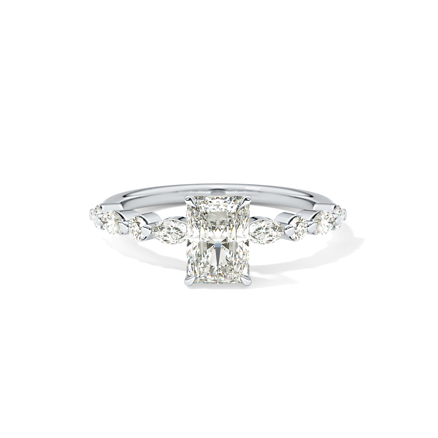 Radiant Pave Lab Grown Diamond Engagement Ring
