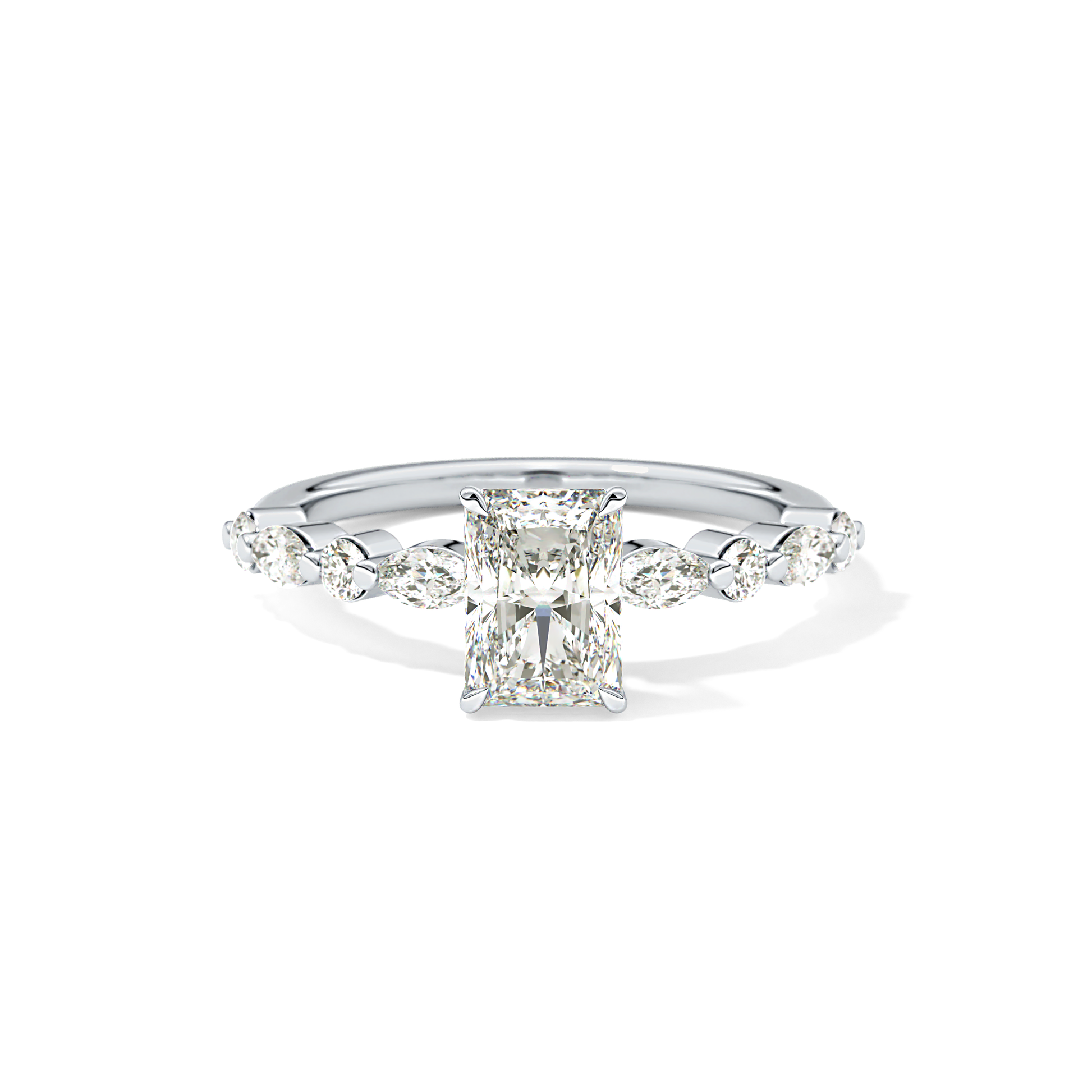 Radiant Pave Lab Grown Diamond Engagement Ring