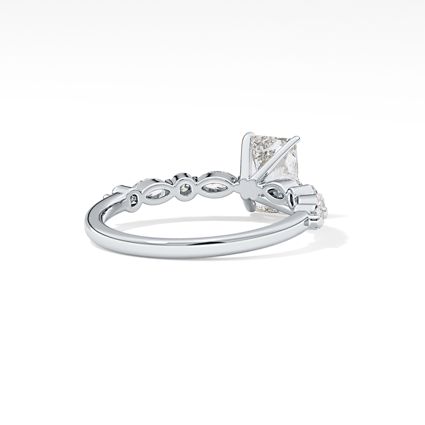 Radiant Pave Lab Grown Diamond Engagement Ring