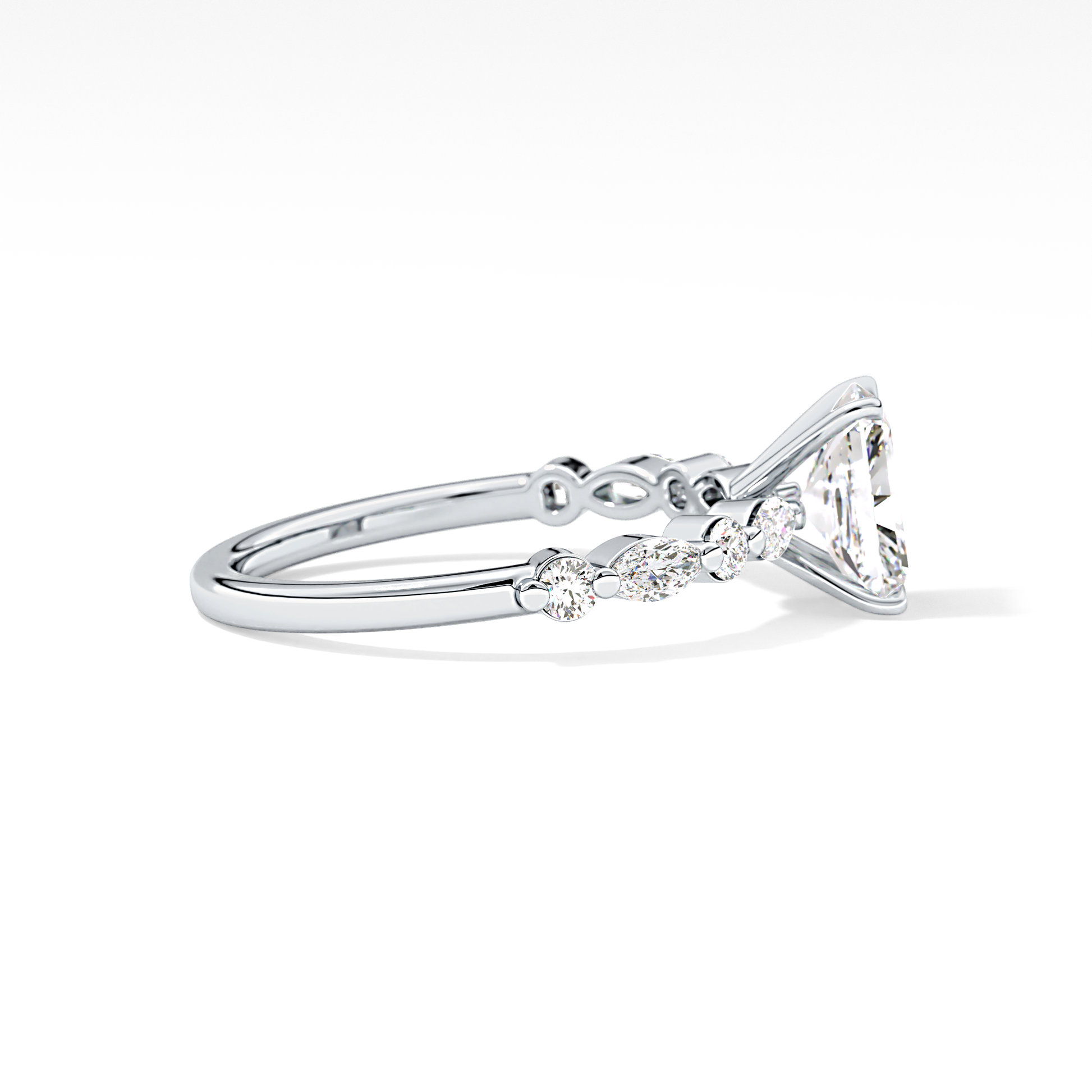Radiant Pave Lab Grown Diamond Engagement Ring