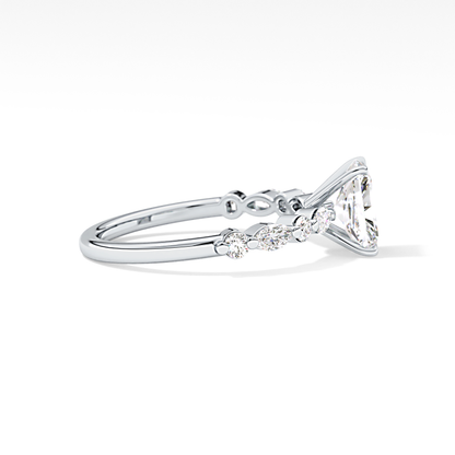 Radiant Pave Lab Grown Diamond Engagement Ring