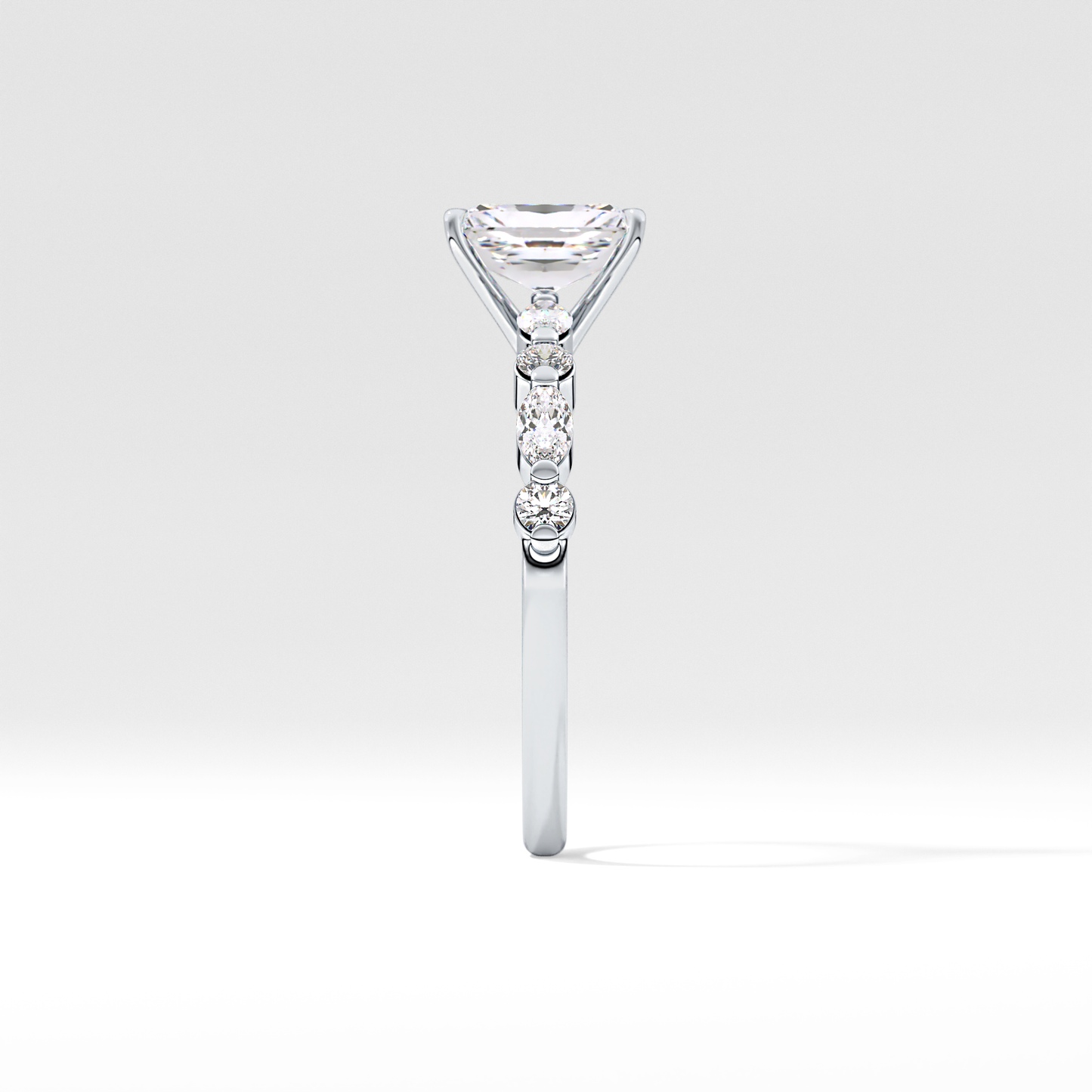Radiant Pave Lab Grown Diamond Engagement Ring