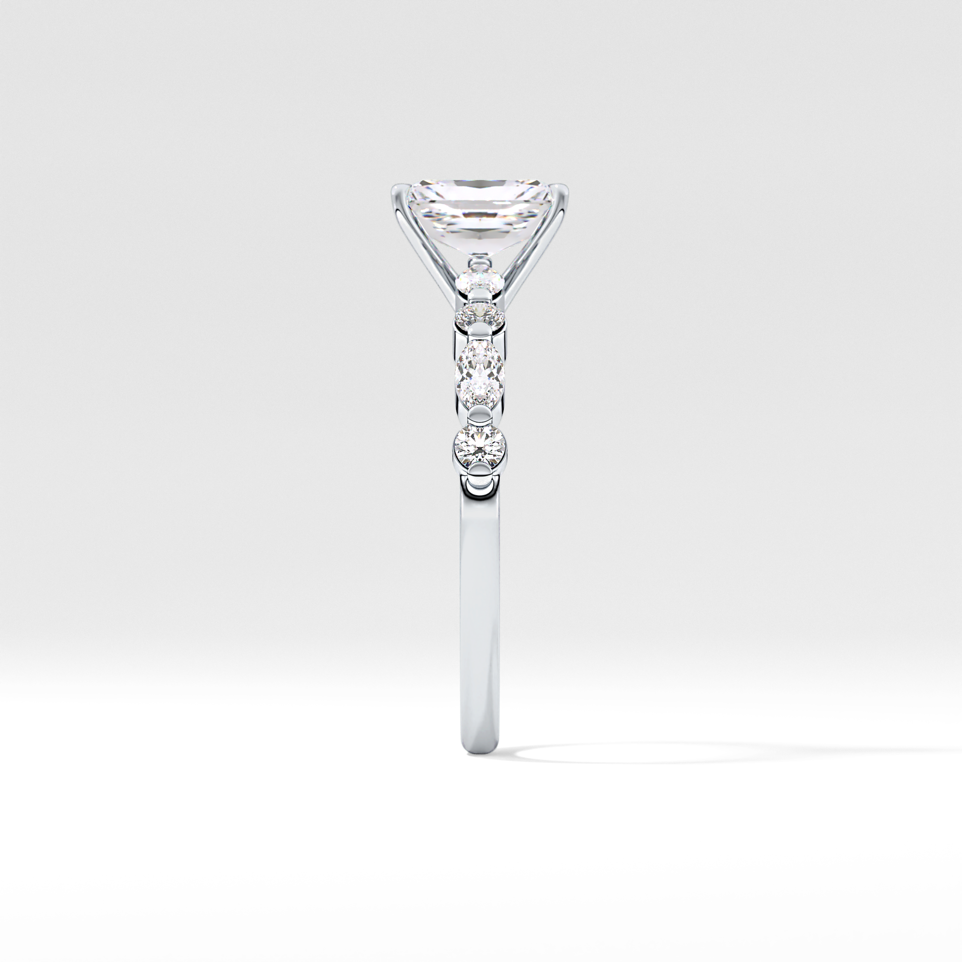 Radiant Pave Lab Grown Diamond Engagement Ring