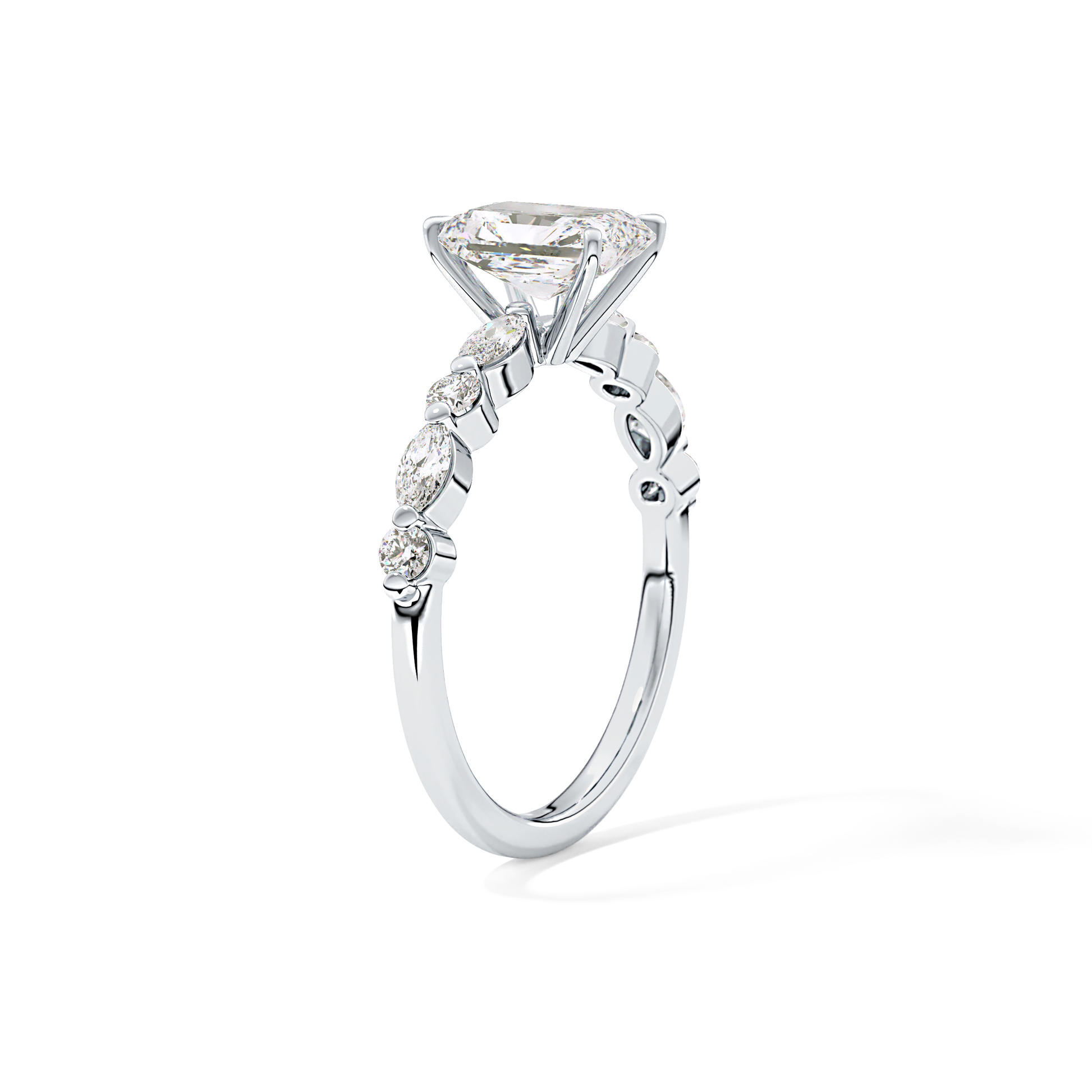 Radiant Pave Lab Grown Diamond Engagement Ring