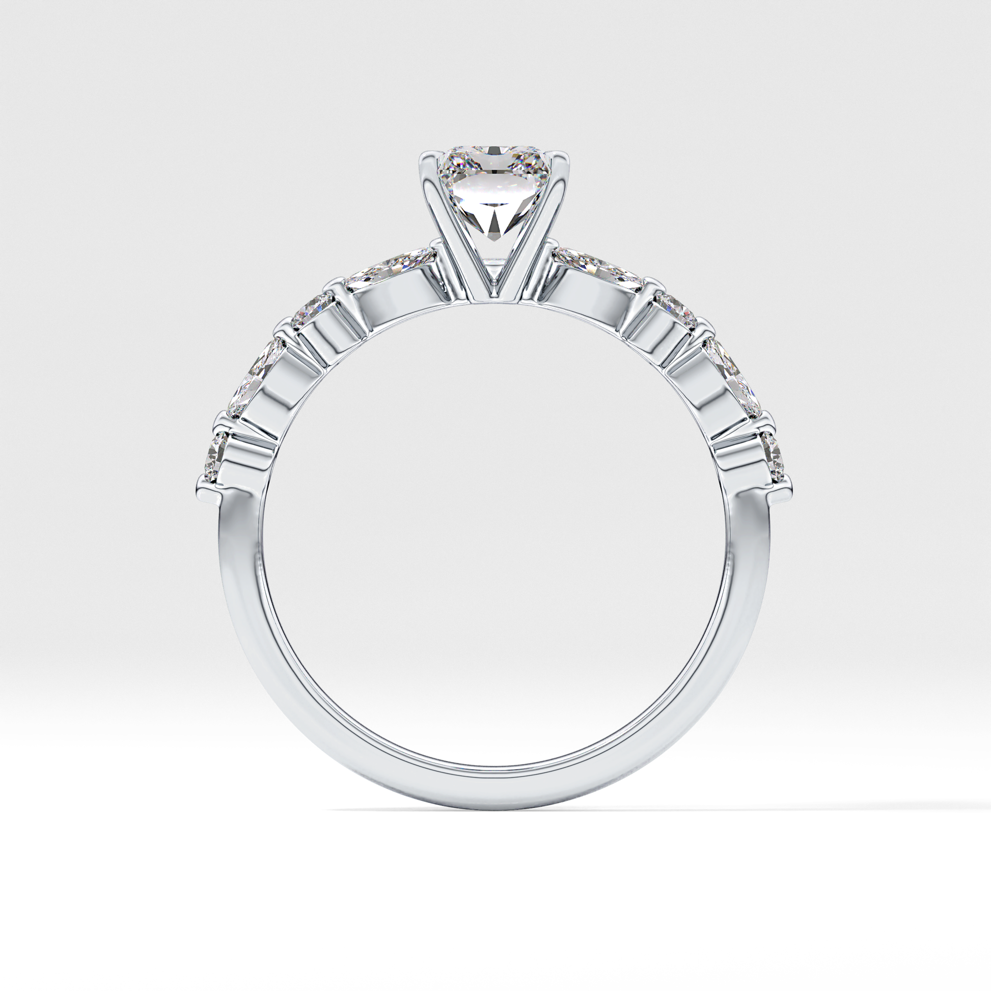 Radiant Pave Lab Grown Diamond Engagement Ring