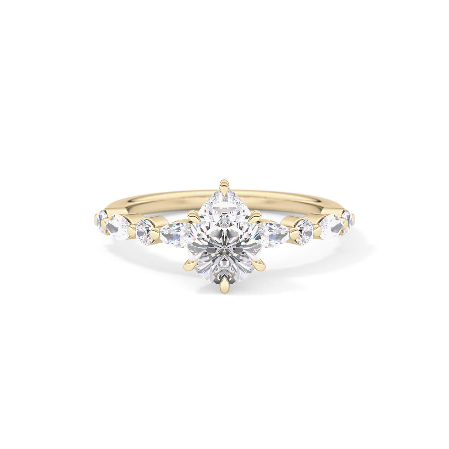 Pear Pave Lab Grown Diamond Engagement Ring