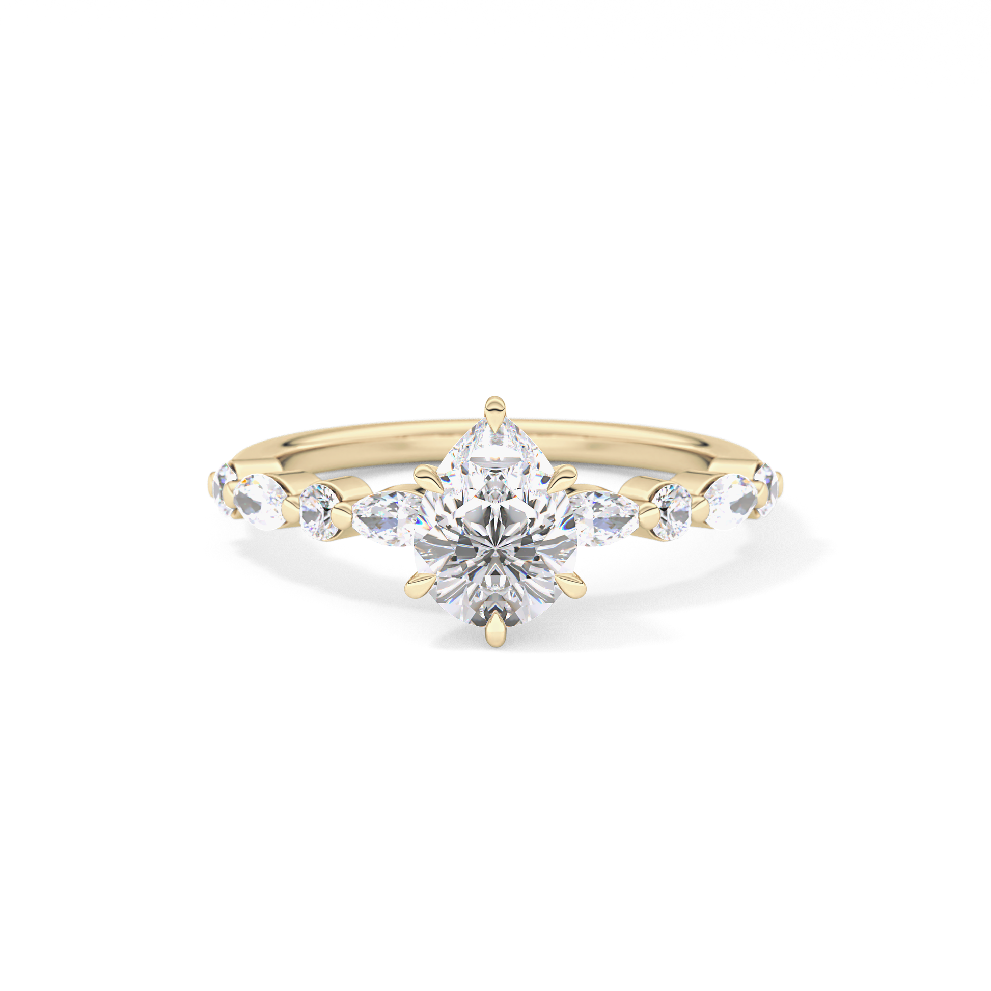 Pear Pave Lab Grown Diamond Engagement Ring