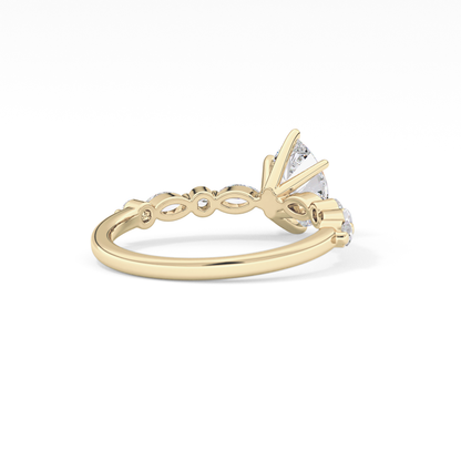 Pear Pave Lab Grown Diamond Engagement Ring