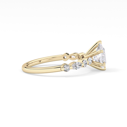 Pear Pave Lab Grown Diamond Engagement Ring
