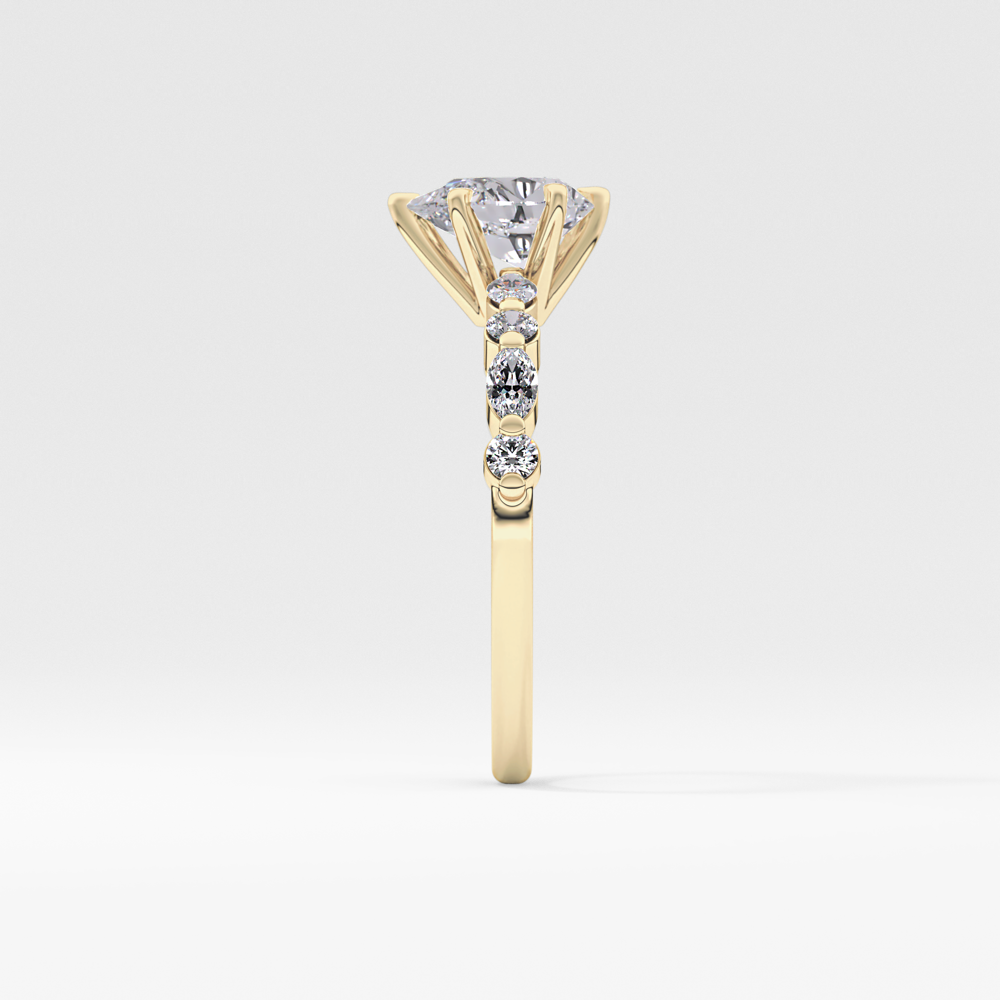 Pear Pave Lab Grown Diamond Engagement Ring