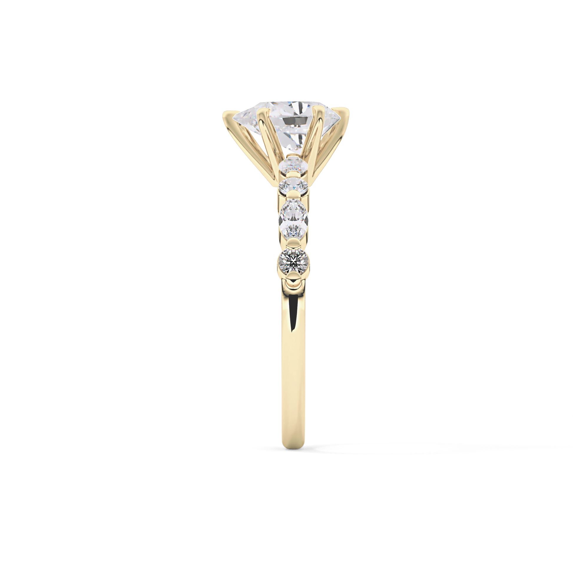 Pear Pave Lab Grown Diamond Engagement Ring