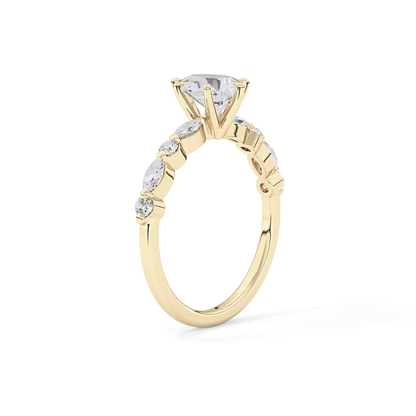 Pear Pave Lab Grown Diamond Engagement Ring
