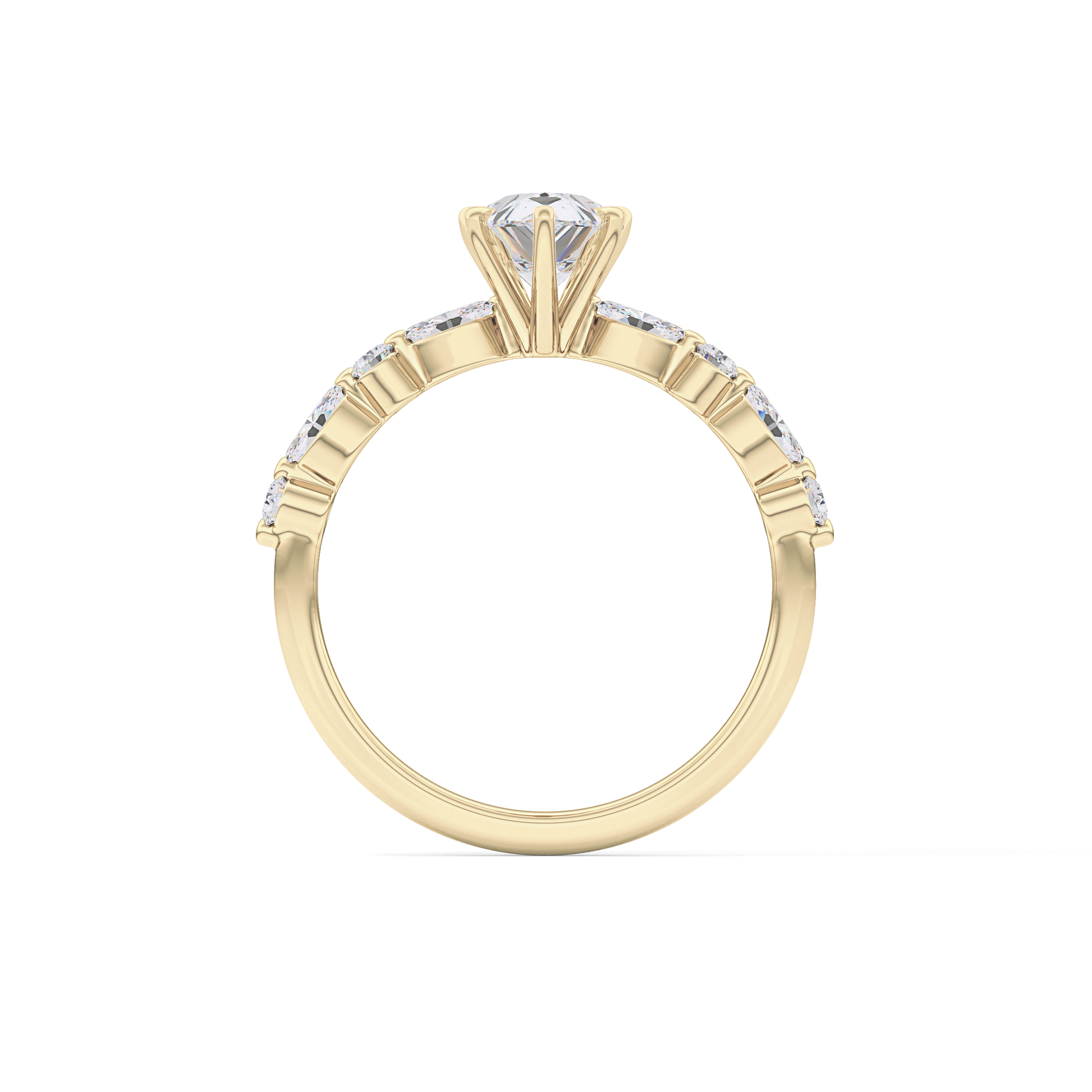 Pear Pave Lab Grown Diamond Engagement Ring