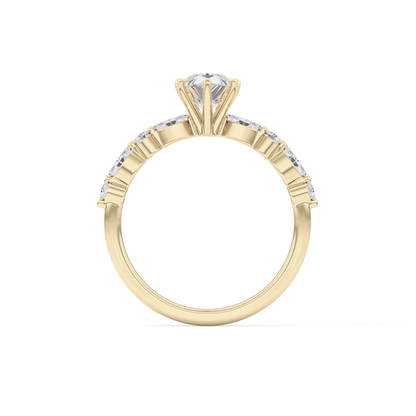 Pear Pave Lab Grown Diamond Engagement Ring