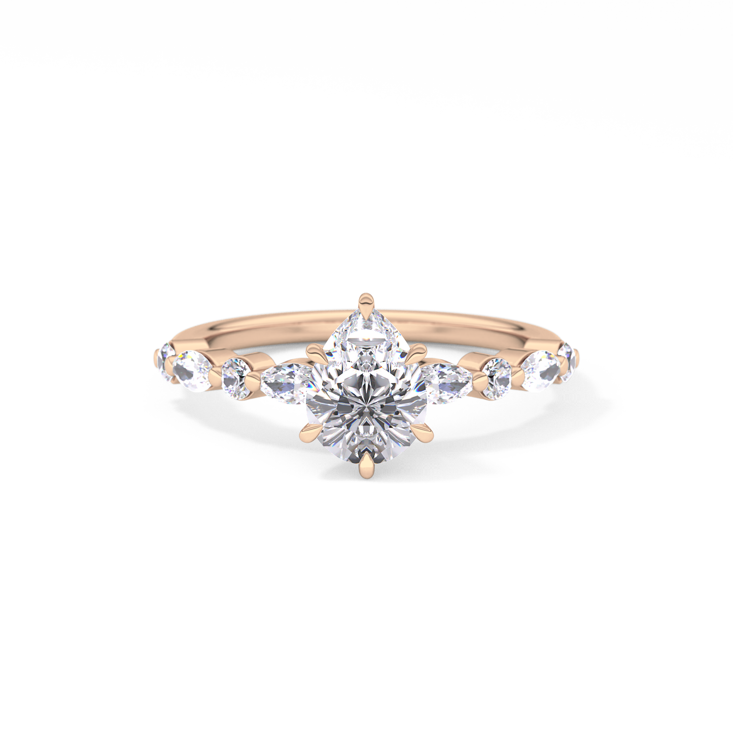 Pear Pave Lab Grown Diamond Engagement Ring