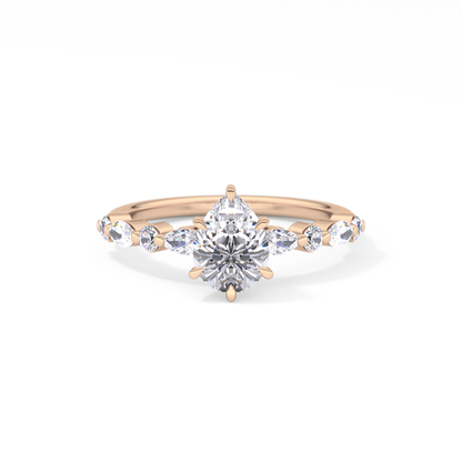 Pear Pave Lab Grown Diamond Engagement Ring
