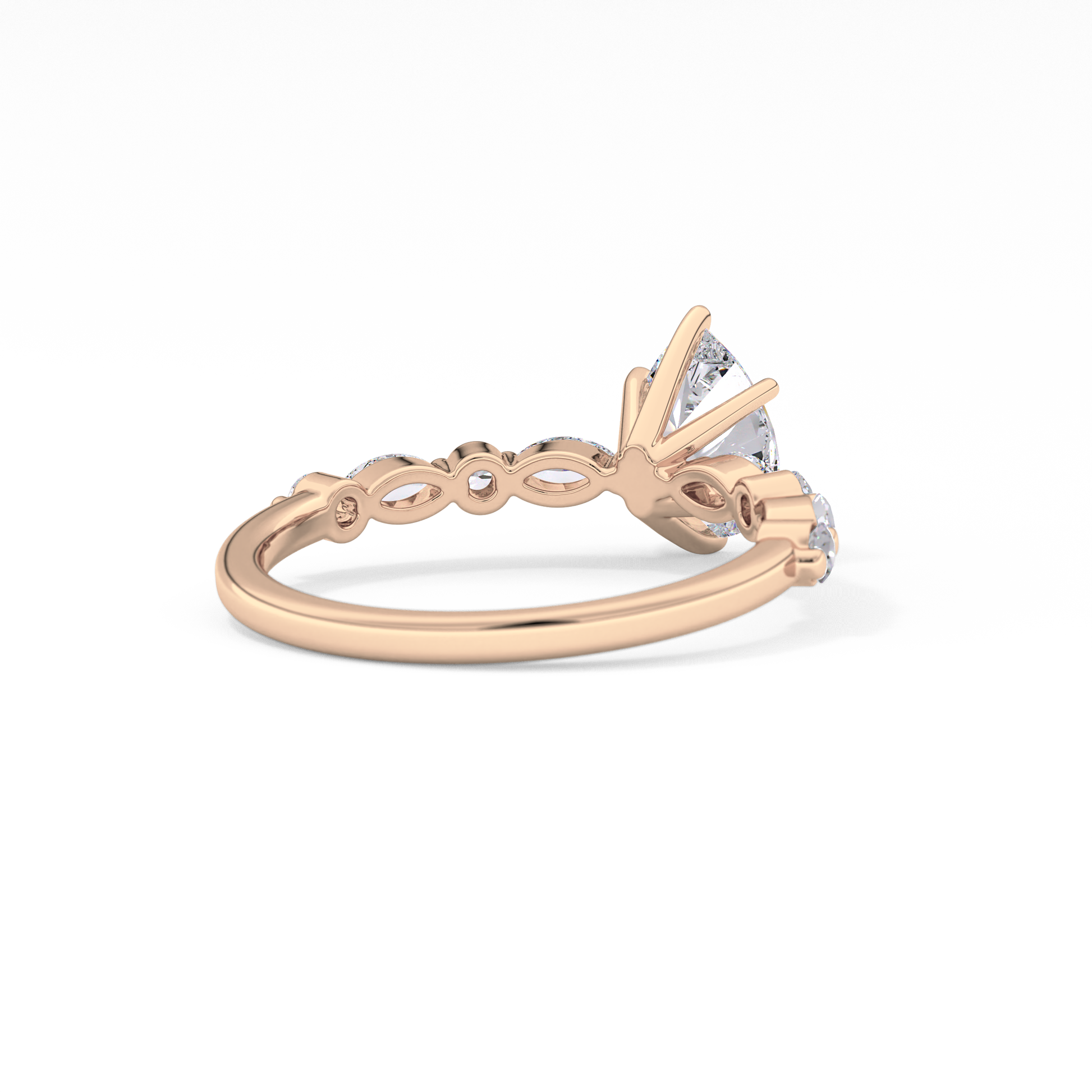 Pear Pave Lab Grown Diamond Engagement Ring