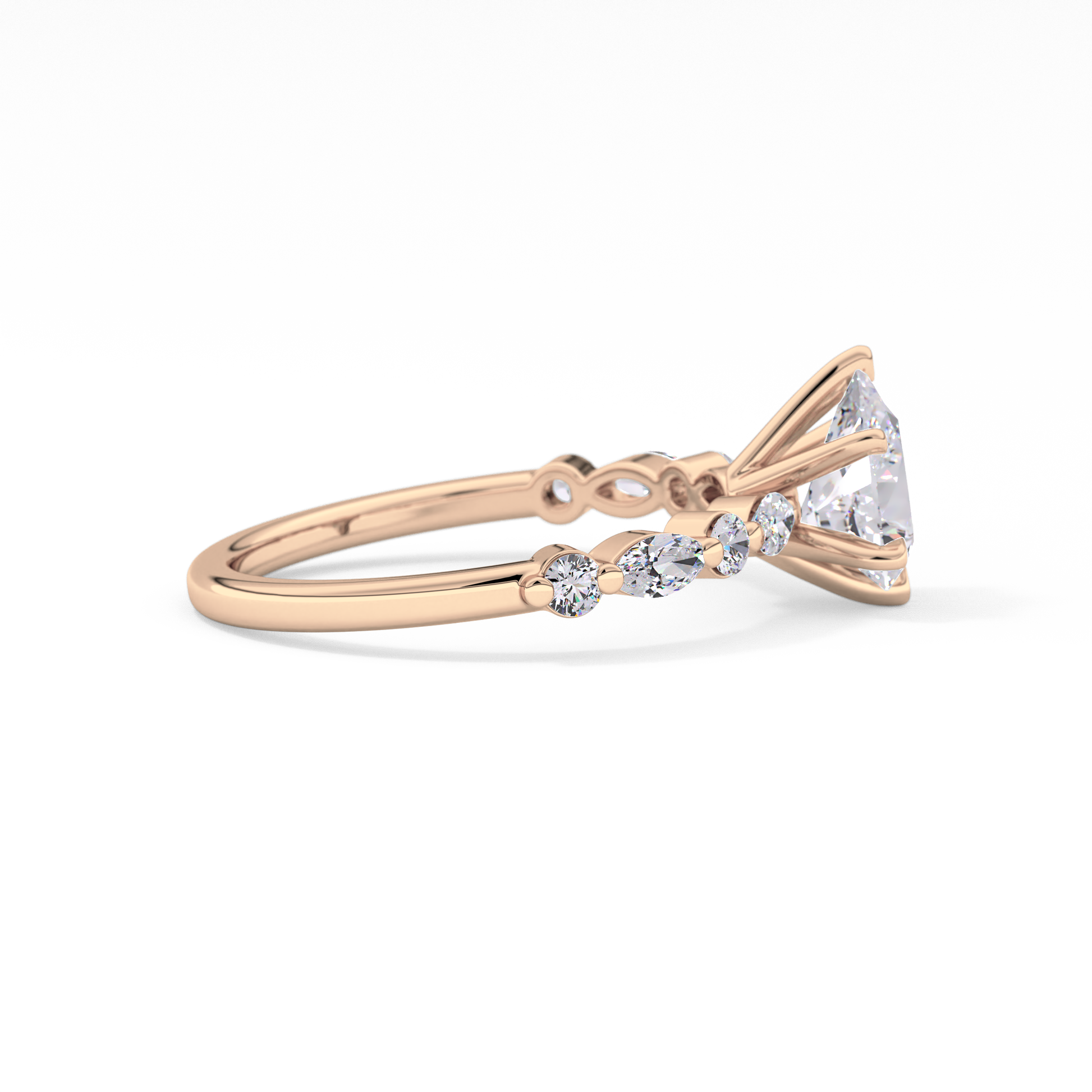 Pear Pave Lab Grown Diamond Engagement Ring