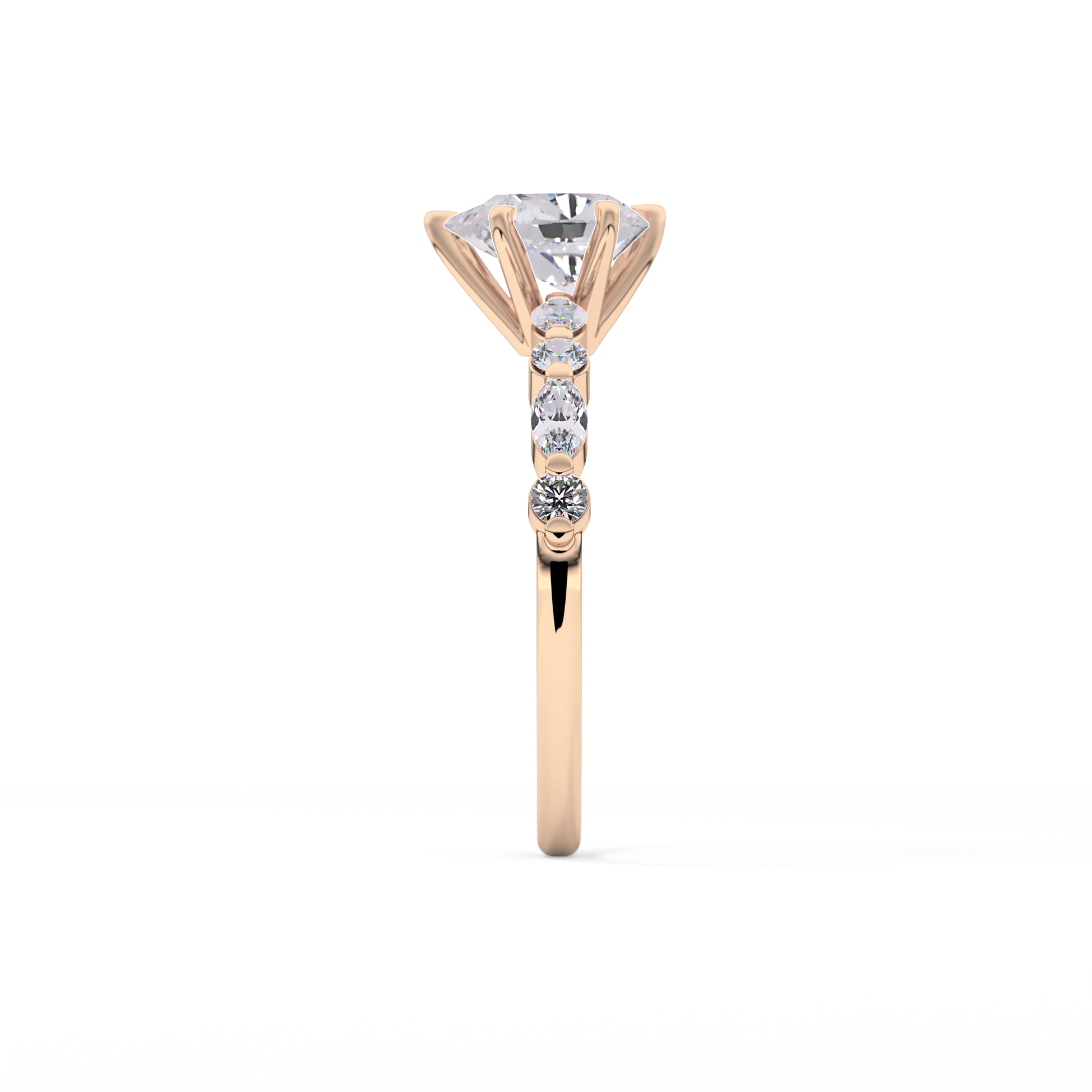 Pear Pave Lab Grown Diamond Engagement Ring