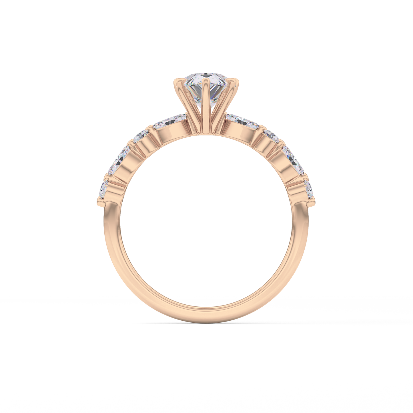 Pear Pave Lab Grown Diamond Engagement Ring